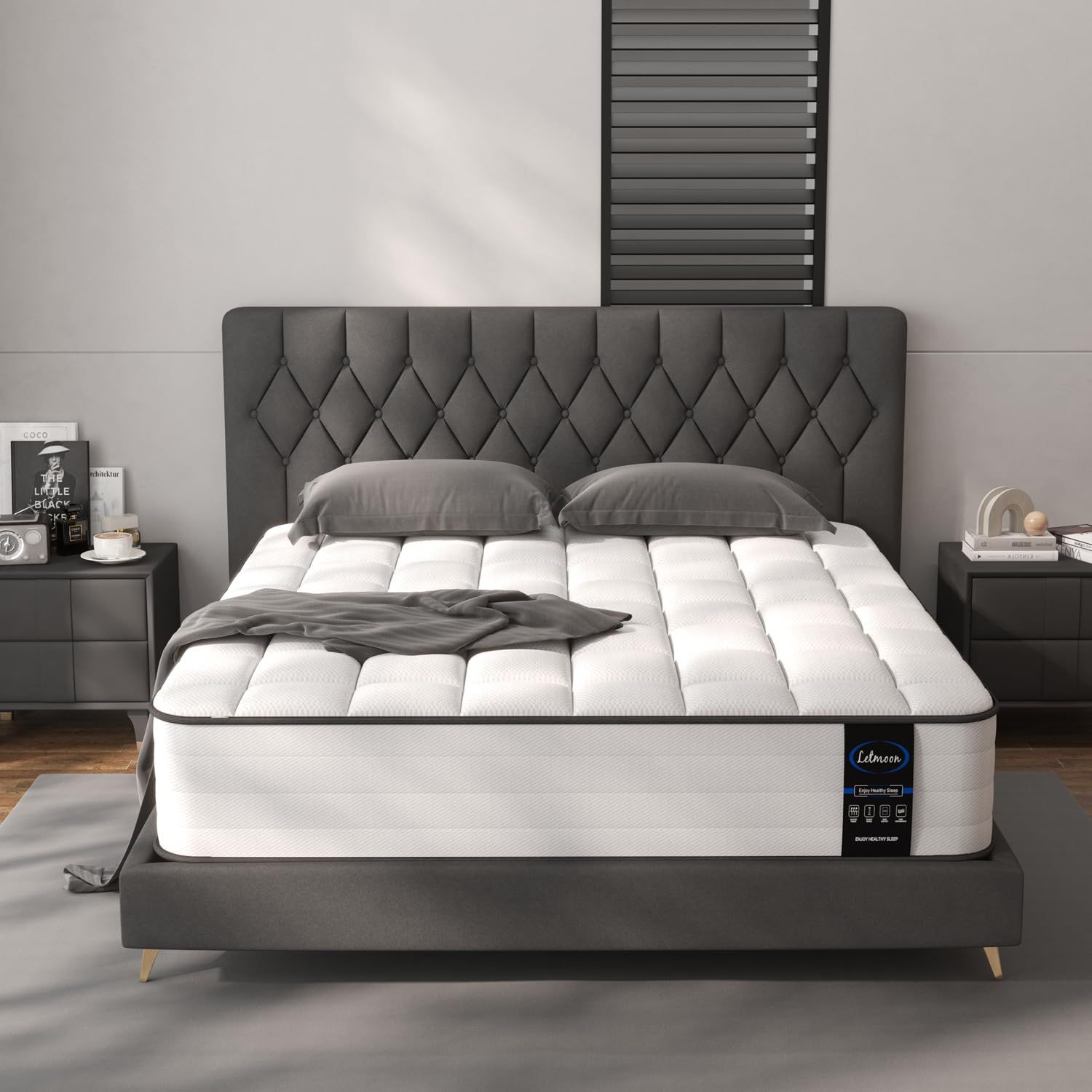 マットレス セミダブル 厚20CM ポケットコイル 高反発 中程度の硬さ ベッドマットレス 体圧分散 朝までぐっすり エッジサポート 静音 通気性 抗菌防ダニ 圧縮配送 120 195 20cm ホワイト