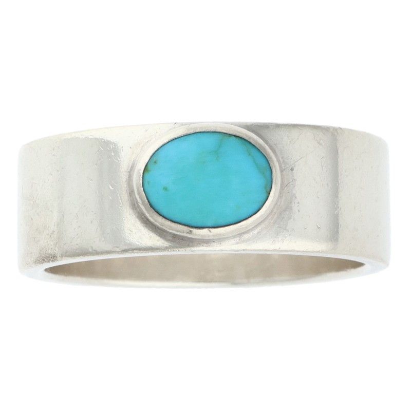 ゴローズ ターコイズ付き平打ち リング メンズ 21号