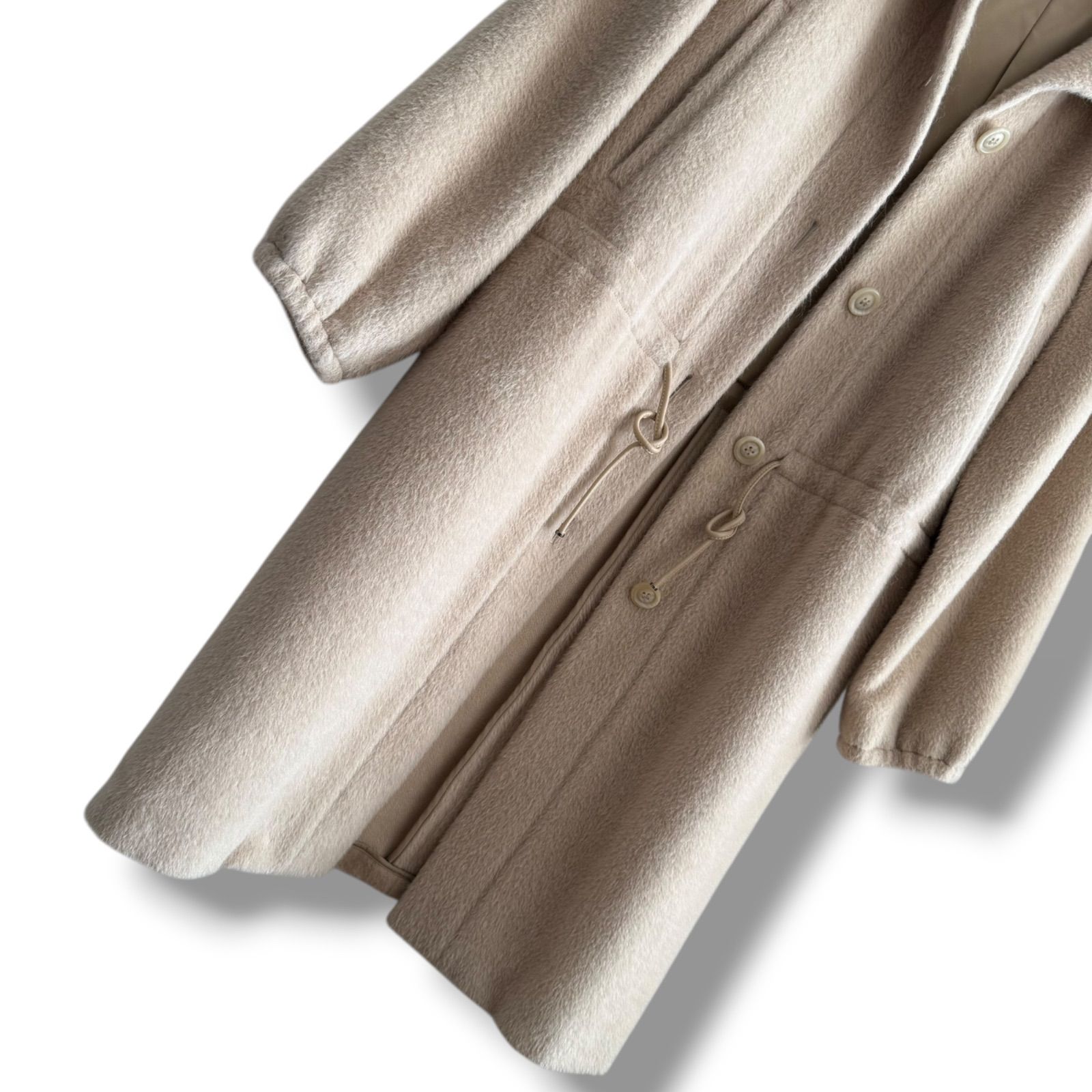 極美品 白タグ MaxMara ふんわり贅沢アルパカシャギーコート テディ