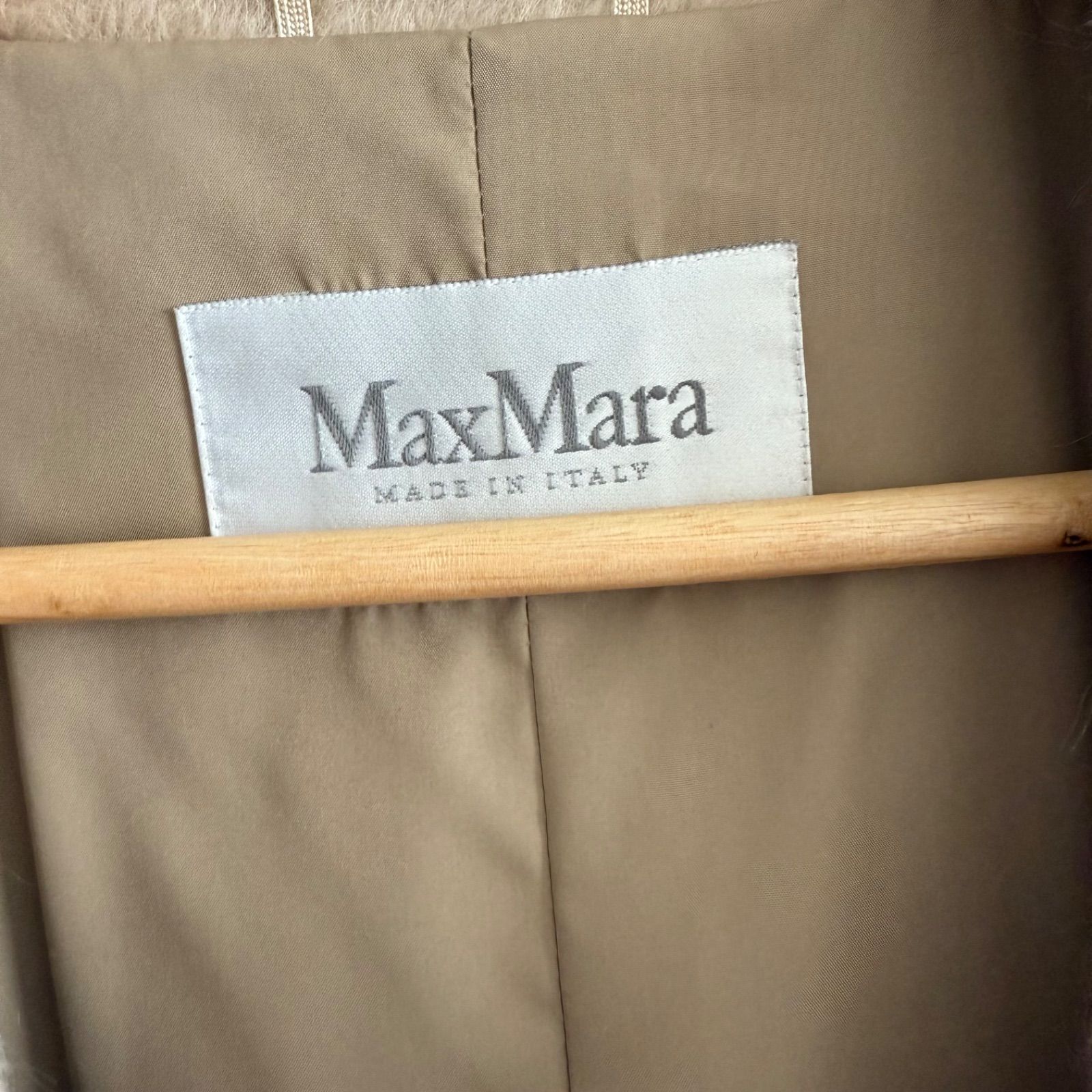 極美品★MaxMara★アルパカふわふわシャギーコート★ピンクベージュ★切替 新品正規品 MAXMARA マックスマーラ テディベア ケープ アルパカ