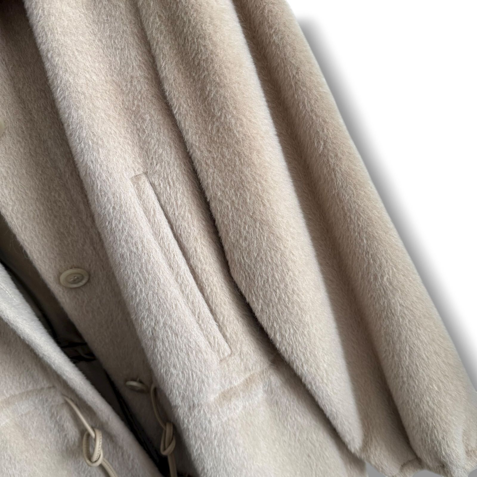 極美品 白タグ MaxMara ふんわり贅沢アルパカシャギーコート テディ