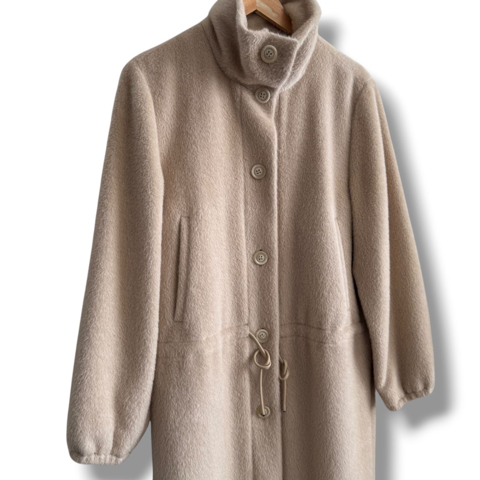 極美品 白タグ MaxMara ふんわり贅沢アルパカシャギーコート テディ