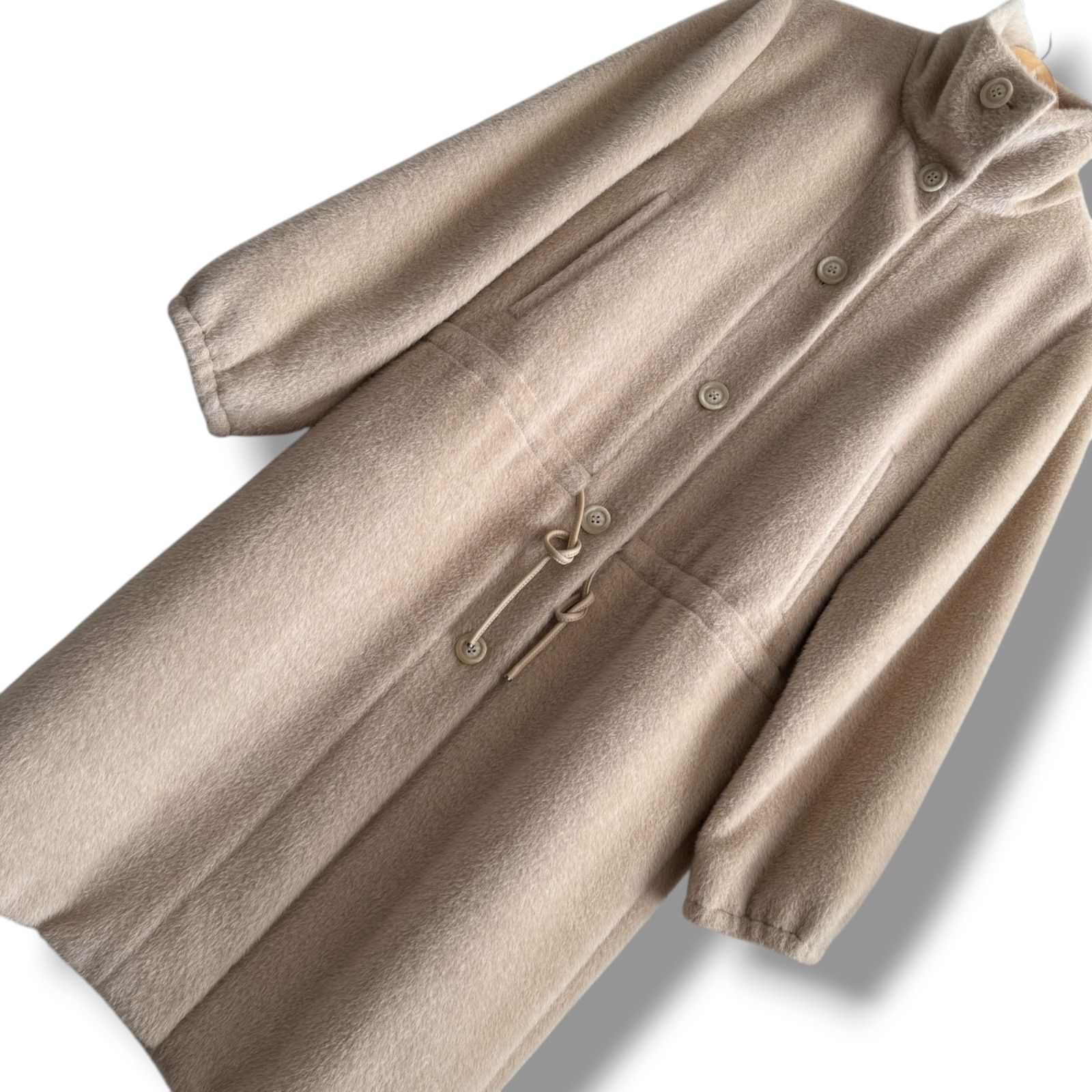 極美品 白タグ MaxMara ふんわり贅沢アルパカシャギーコート テディ