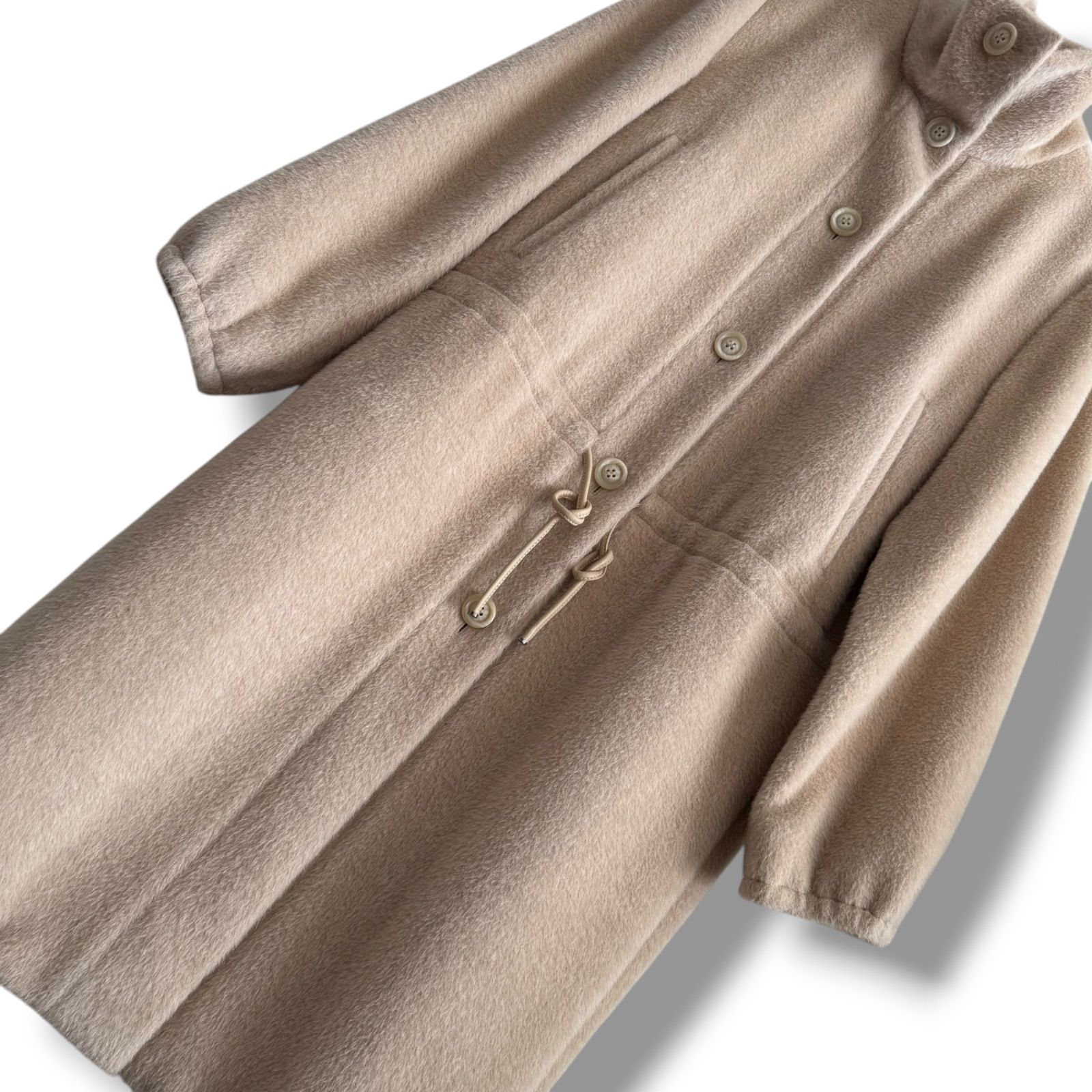 極美品 白タグ MaxMara ふんわり贅沢アルパカシャギーコート テディ