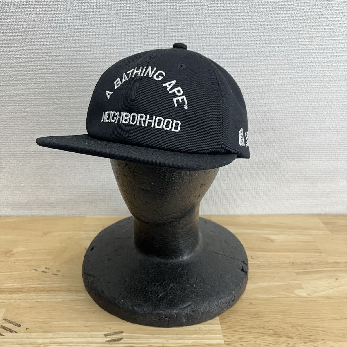 A BATHING APE × NEIGHBORHOOD アベイシングエイプ ネイバーフッド BAPE NBHD PANEL CAP キャップ 帽子 ロゴ 刺繍 F 10129617