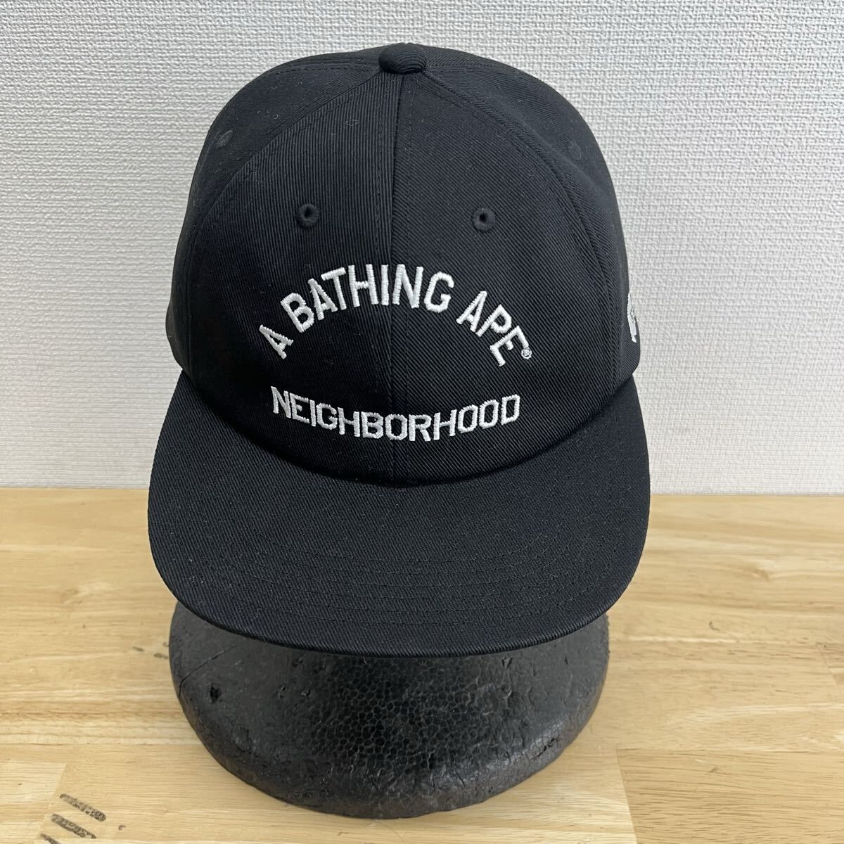 A BATHING APE × NEIGHBORHOOD アベイシングエイプ ネイバーフッド BAPE NBHD PANEL CAP キャップ 帽子 ロゴ 刺繍 F 10129617