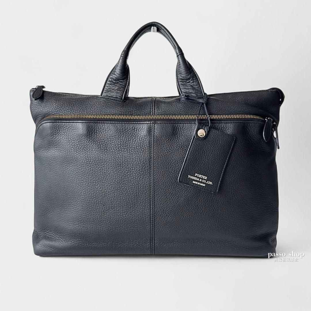 ⭐️美品⭐️　PORTER　オールレザー　ブリーフケース　ブラック　レザー 美品】PORTER 吉田カバン WITH 016-01065 オールレザー 黒 A4 ブリーフ