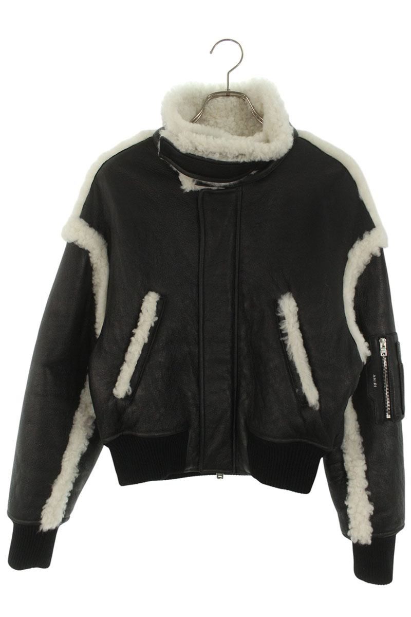 アミリ シアリング ムートンレザージャケット メンズ XS