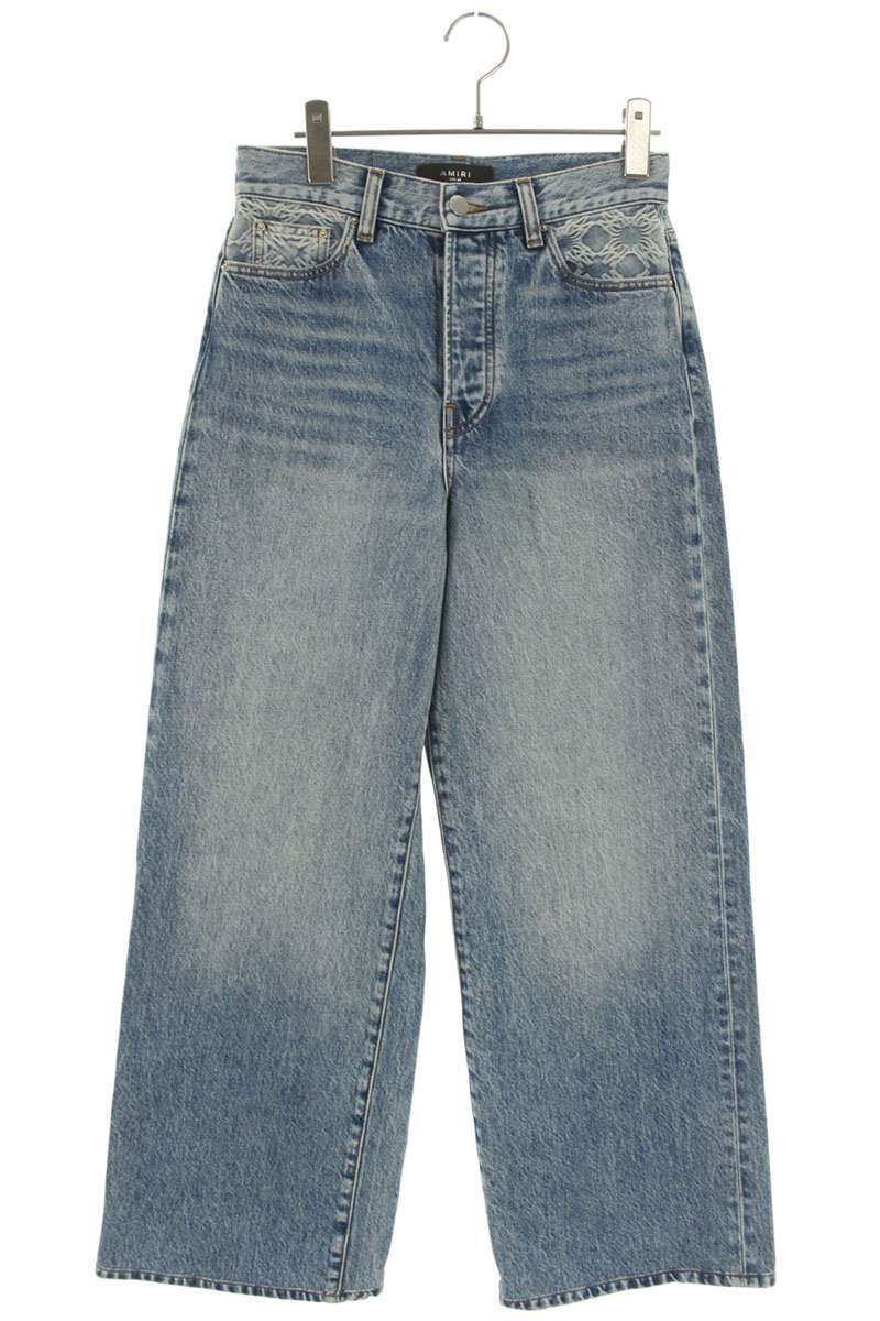 アミリ バック刺繍ワイドデニムパンツ レディース 25インチ