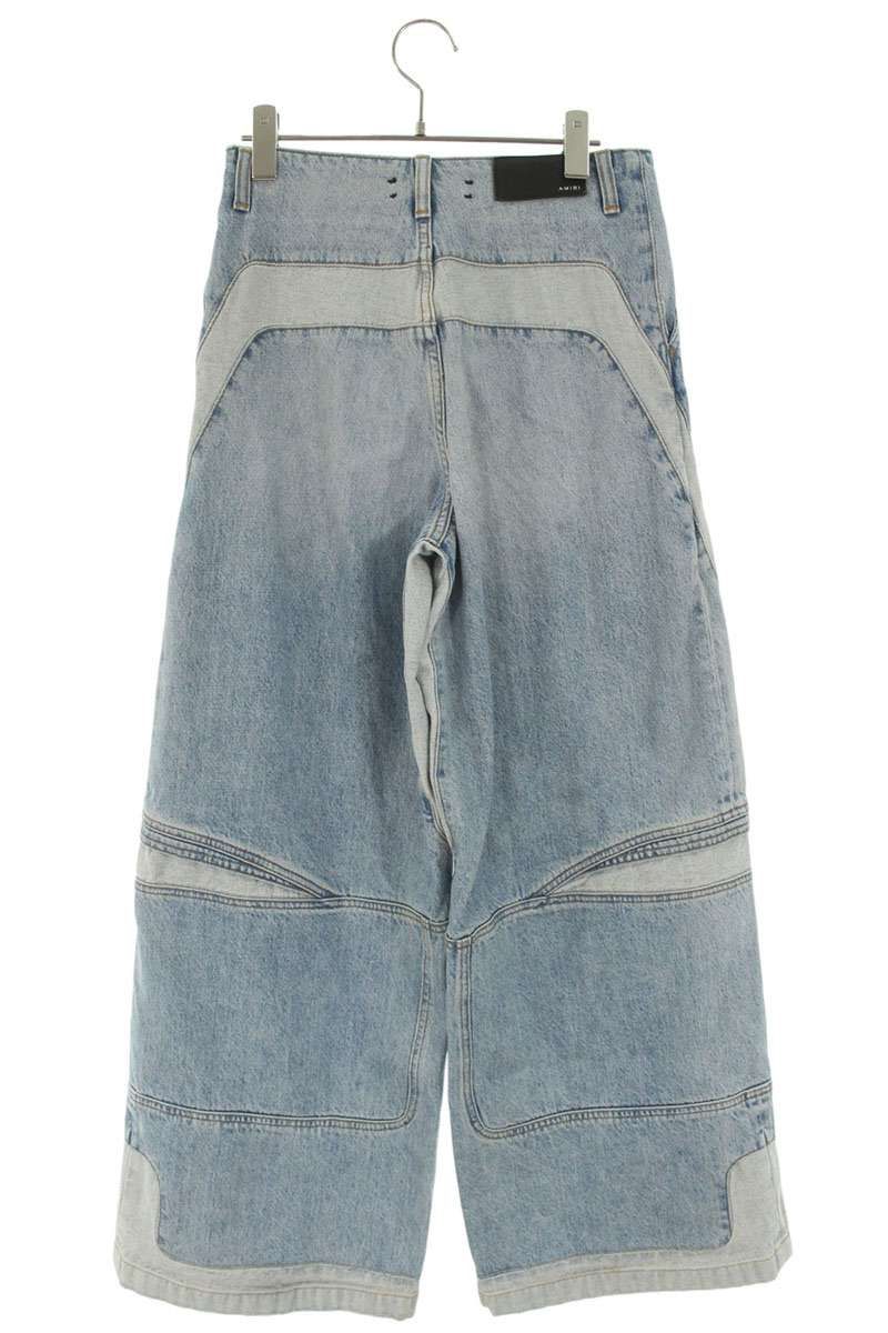 パネル切替 ワイドバギーデニムパンツ