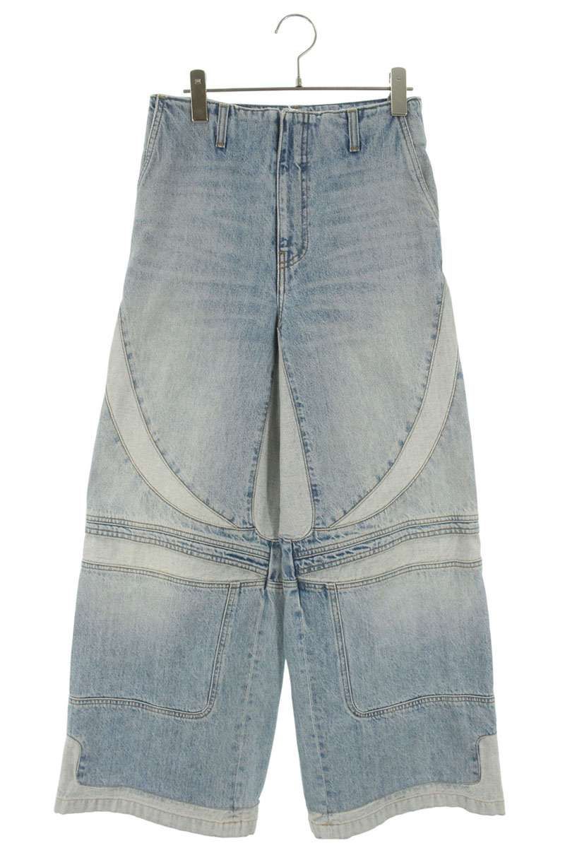 アミリ パネル切替 ワイドバギーデニムパンツ レディース 25インチ