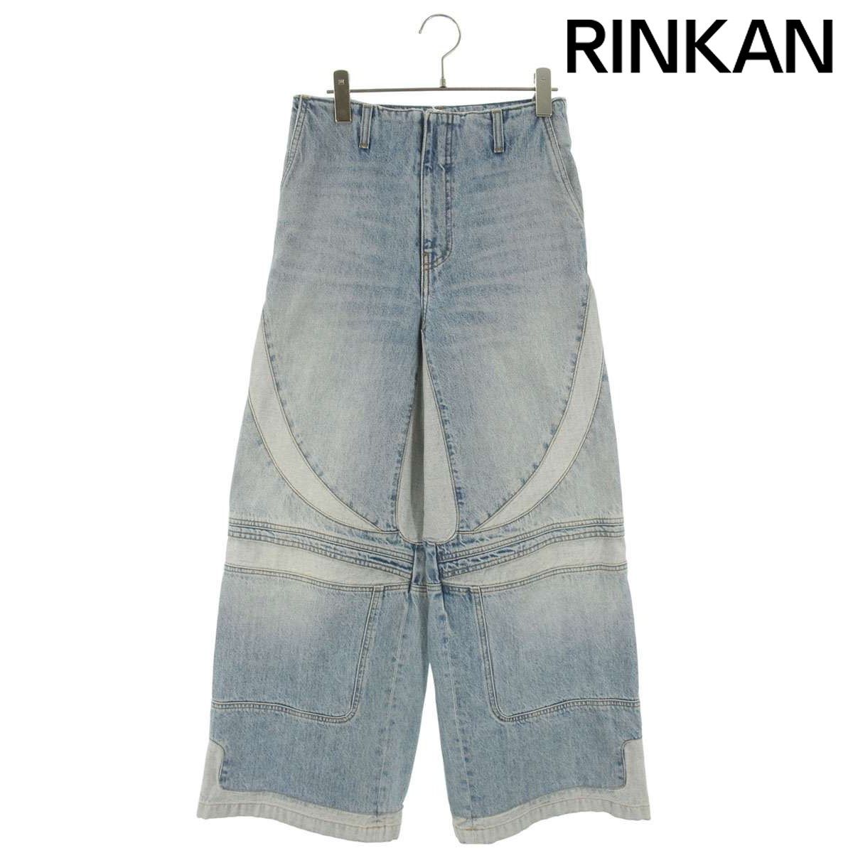 アミリ パネル切替 ワイドバギーデニムパンツ レディース 25インチ