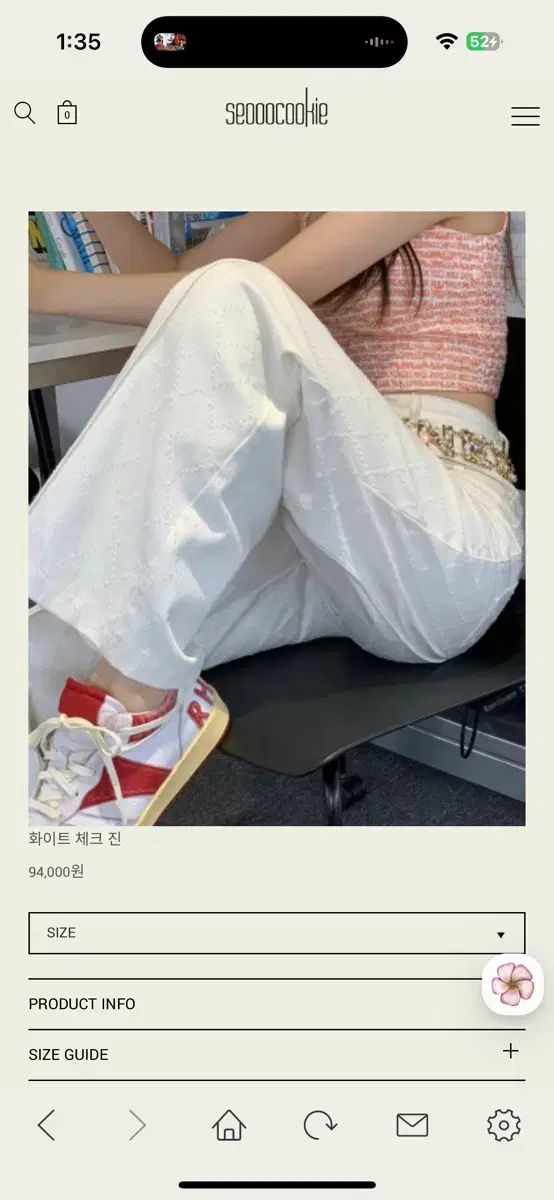 seooocookie ソークッキー 白 CHECK ジーン Mサイズ