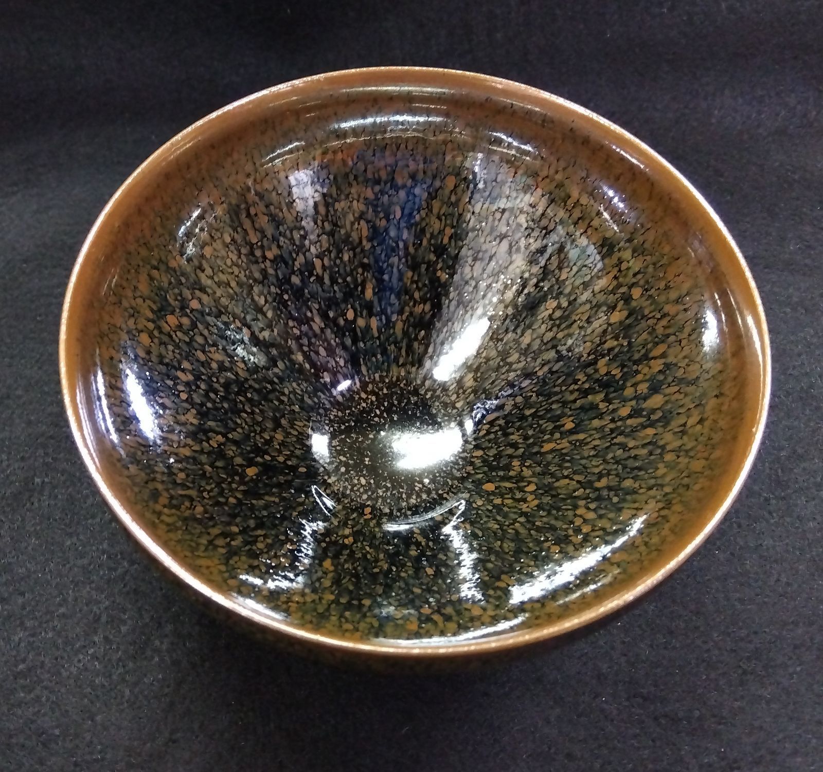 茶道具 茶碗 褐油滴天目茶碗 油滴天目 窯変天目 耀変天目 鎌田幸二 