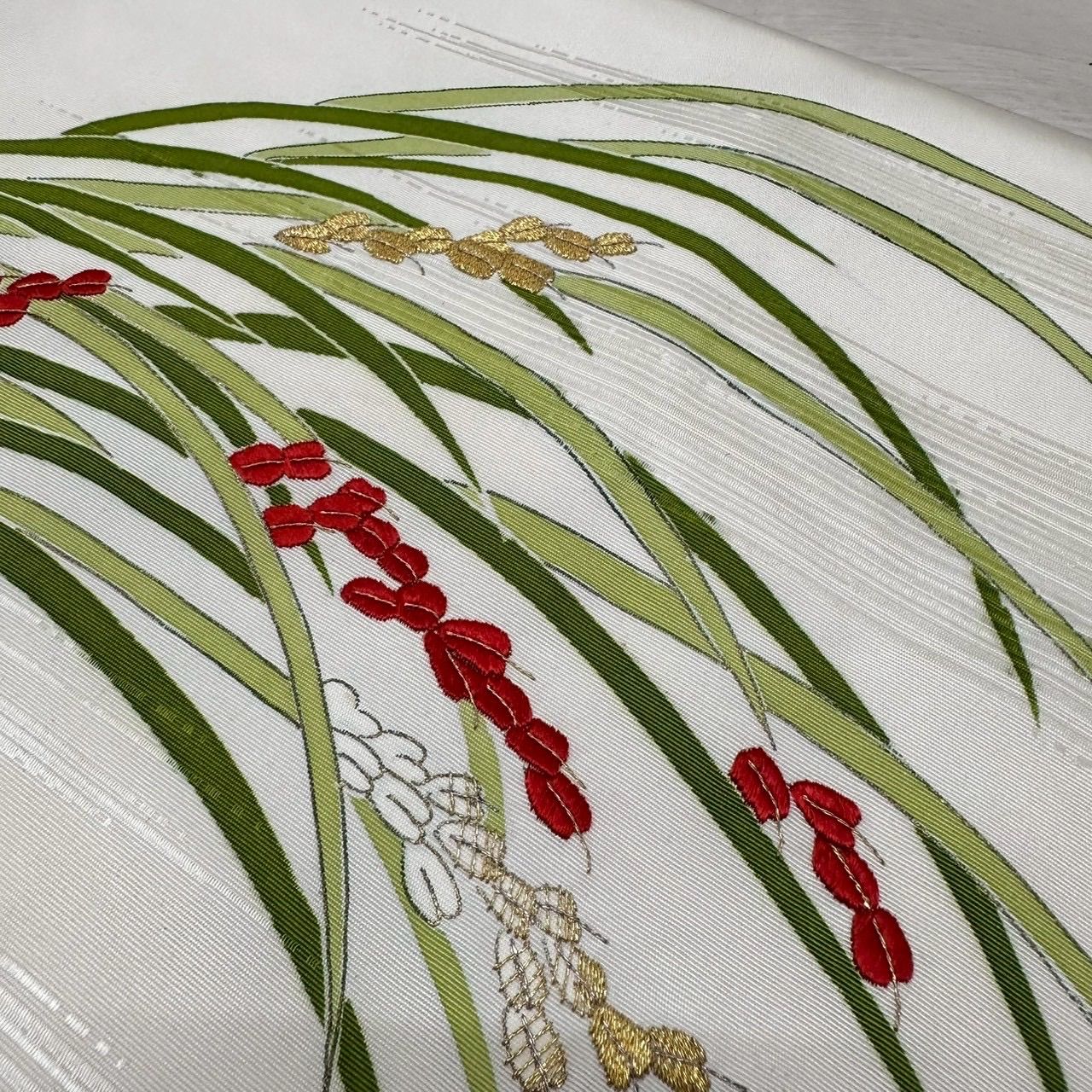 名古屋帯 塩瀬 刺繍 可愛い染め 九寸 正絹 着物 MA-915 - メルカリ