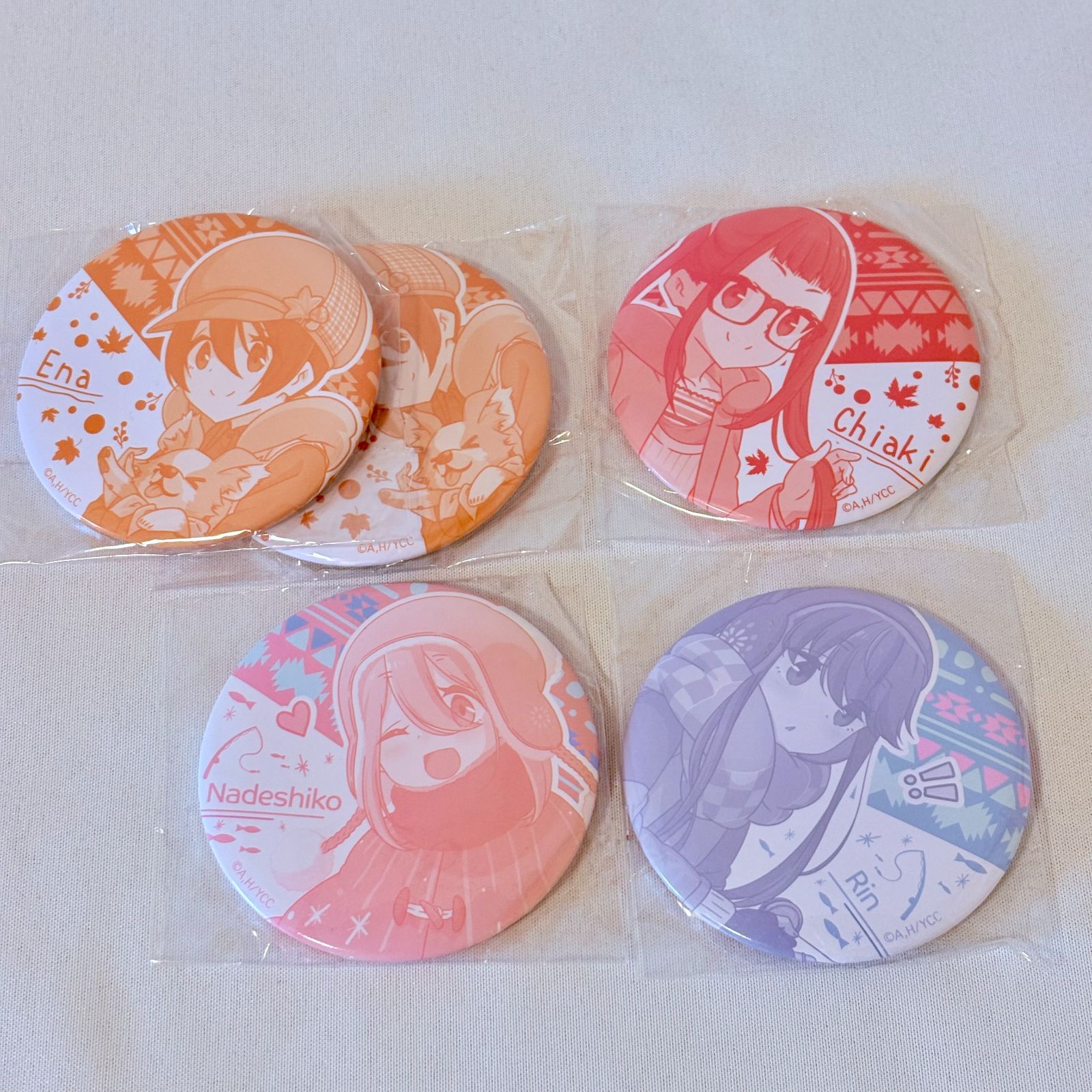 ゆるキャン 志摩リン 各務原なでしこ 大垣千明 斉藤恵那 缶バッジ