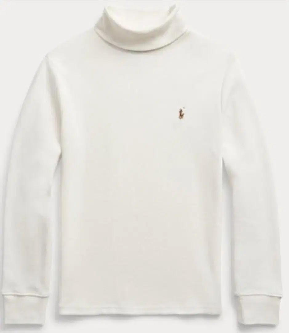 ポロラルフローレン ソフトコットン ポニーロゴ タートルネックTシャツ 白