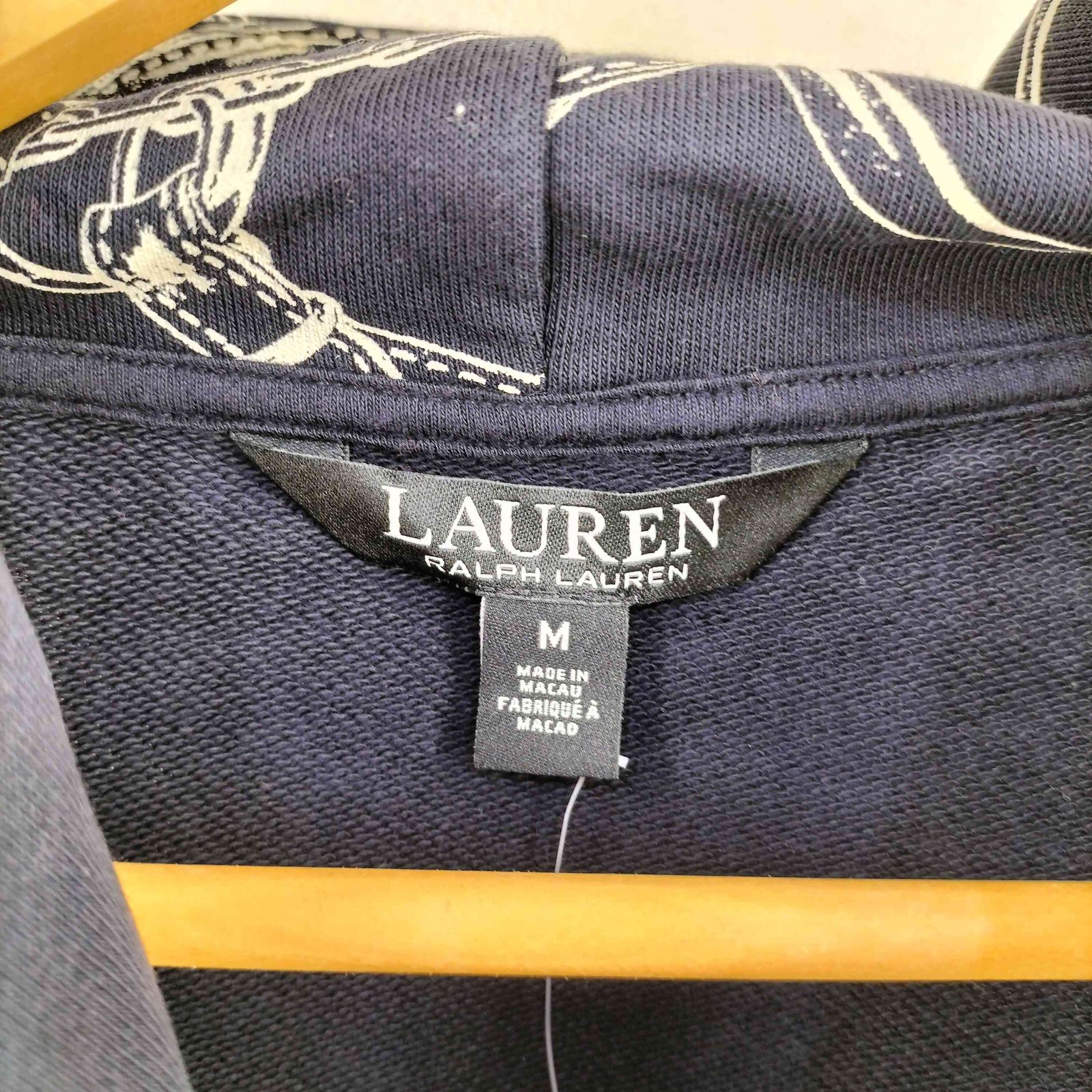 安心の全品国内発送！ ローレンラルフローレン LAUREN RALPH LAUREN 鎖柄 プルオーバーパーカー レディース import M 【驚きの価格が実現！】