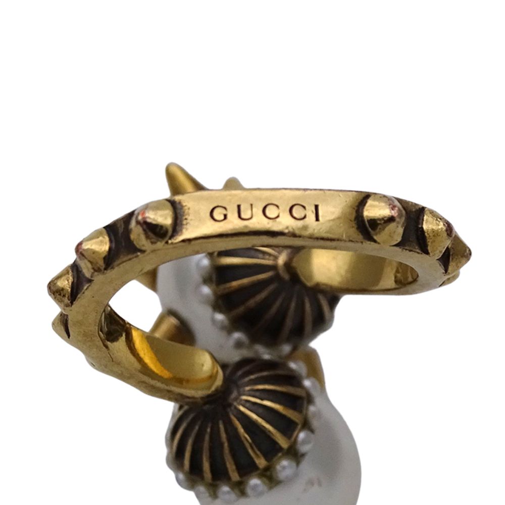 GUCCI インターロッキングG フェイクパール リング ゴールド グッチ GUCCI リング レディース メンズ ブランド インターロッキング