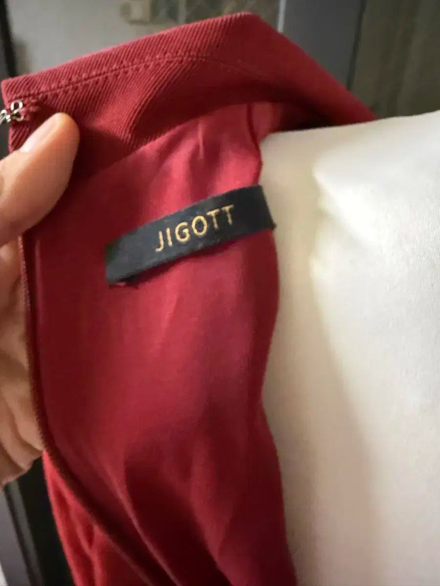  ジゴット レッド バーガンディ ONE PIECE 長袖 七分袖 ひざ丈ワンピース