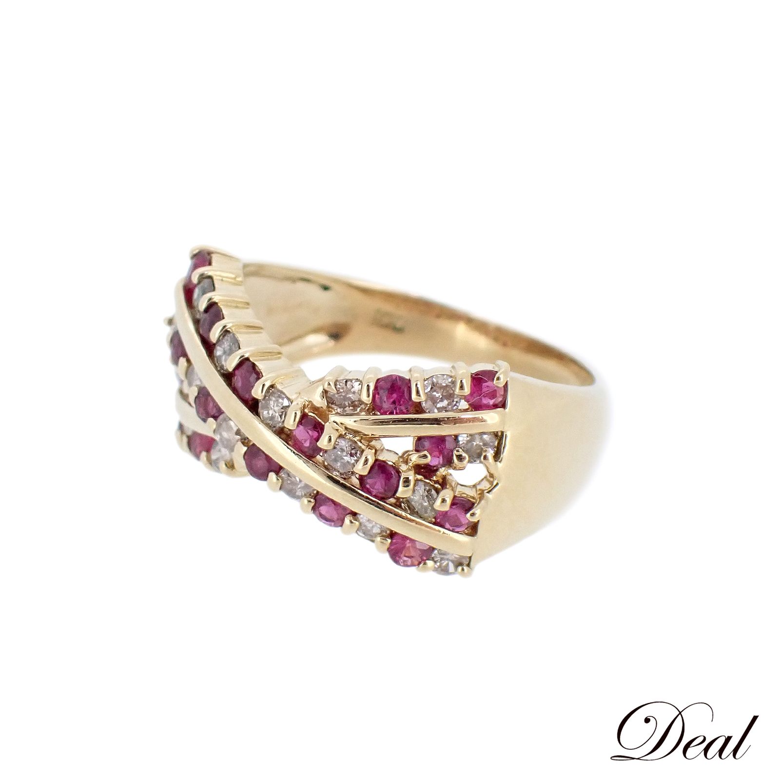 ルビー ダイヤ リング K18 ダイヤ ルビー レディースリング 指輪