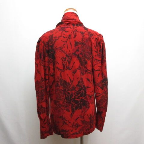 セイ TSE カシミヤ アンサンブル ニット 花柄 L 赤 レッド 長袖カーディガン オフタートルカットソー