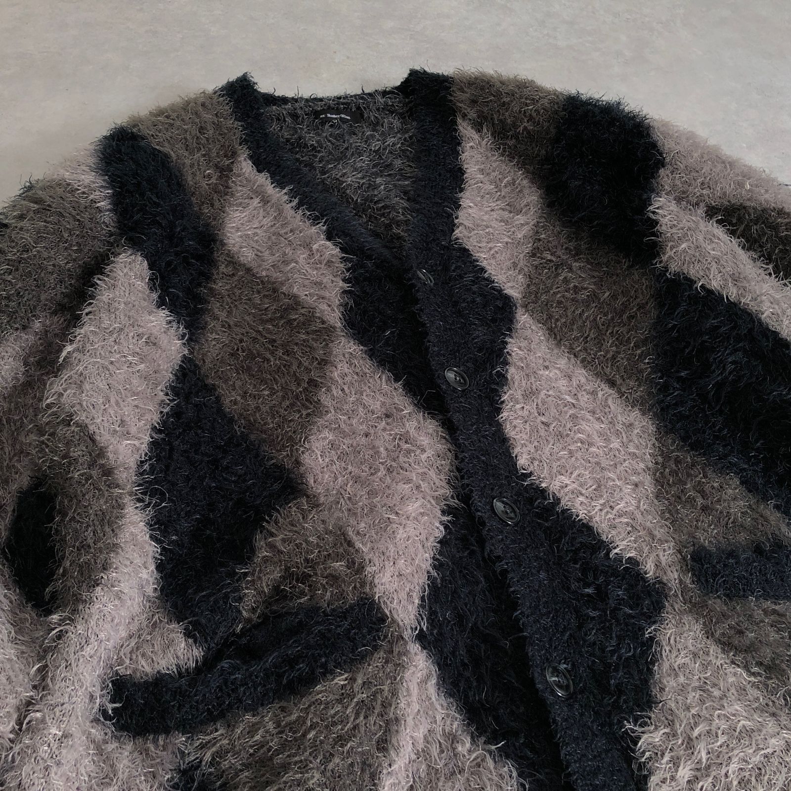 RE:NUMBER (N)INE モヘアライク シャギー ニット アーガイル