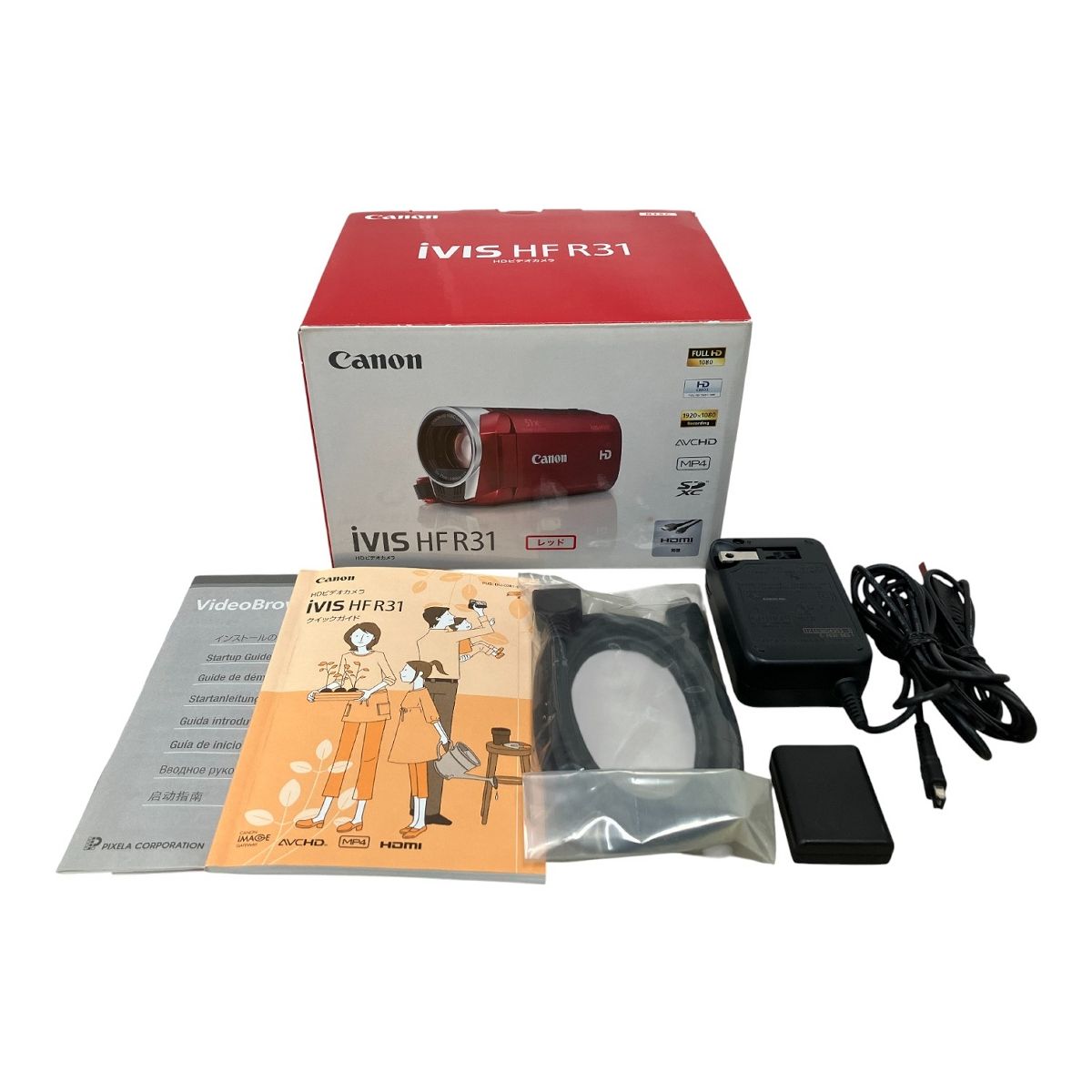Canon キヤノン iVIS HF R31 デジタルビデオカメラ フルHD 光学32倍ズーム レッド M10563482