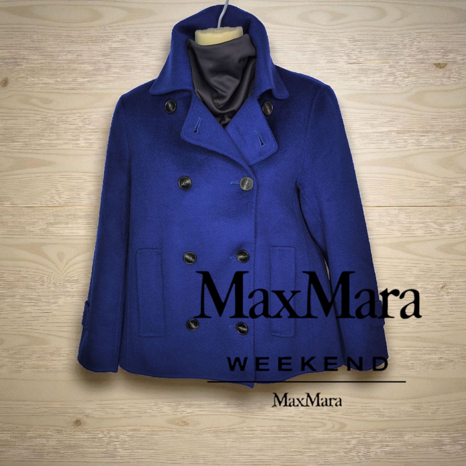 近年✨スポーツマックス ヴァージンウール100% ピーコート ネイビー 34 近年✨スポーツマックス ヴァージンウール100% ピーコート ネイビー 34