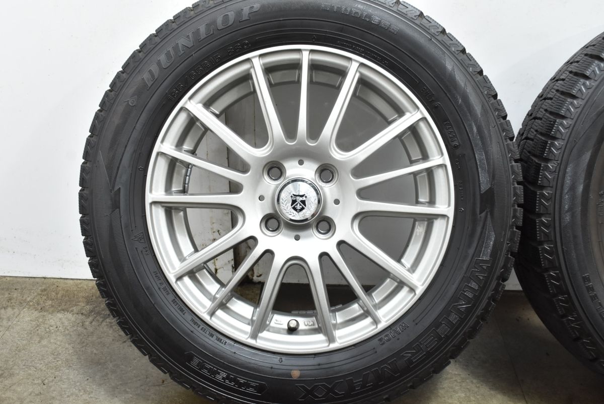  バリ溝 G Mach 15 in 5 J 50 PCD 100 ダンロップ ウィンターマックス WM 02 185 65 R アクア MAZDA 2 デミオ カローラフィールダー 15インチ タイヤ ホイールセット