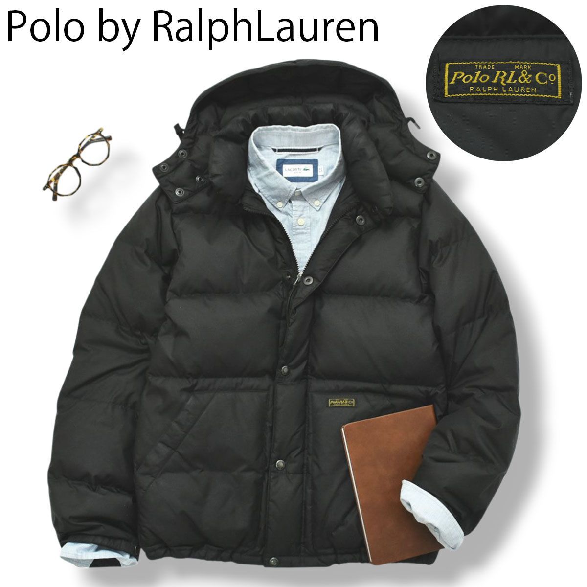 POLO RALPH LAUREN フード付きダウンジャケット ベージュ XL 90s 90 
