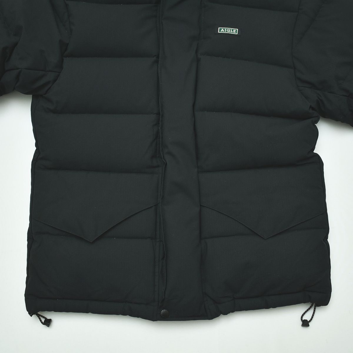 ゴアドライロフト】 エーグル AIGLE フード付き ダウンジャケット 黒 