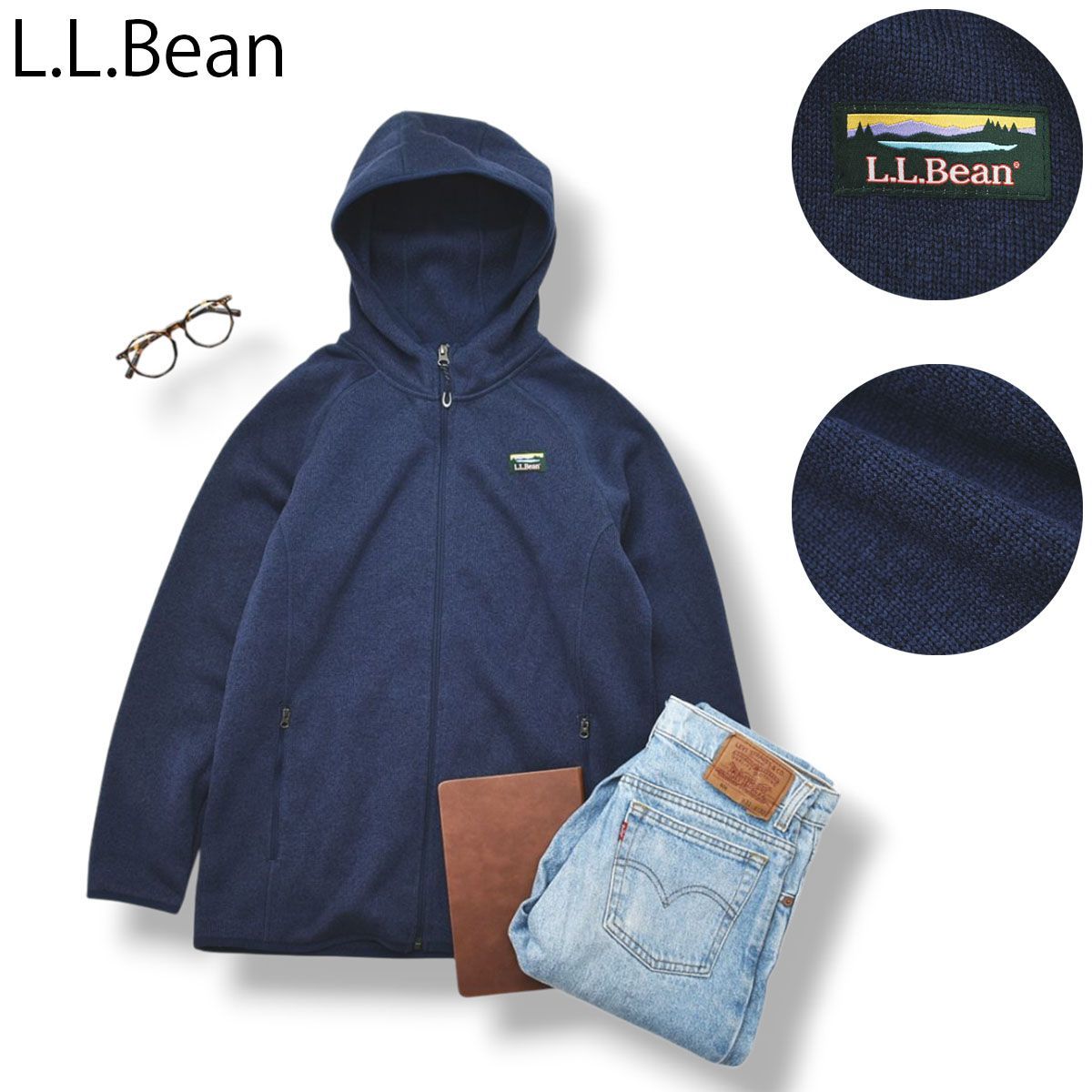極美品】 エルエルビーン L.L.Bean フード一体型 裏ボアフリース 