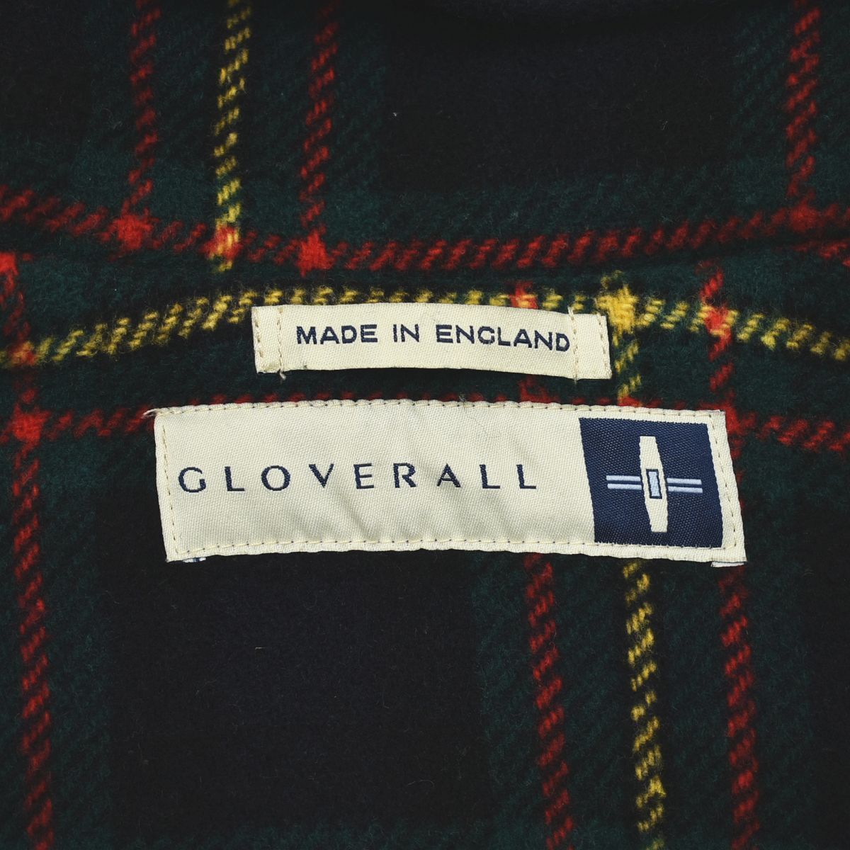Gloverall グローバーオール ロング ダッフルコート 英国製 チェック柄 チェック柄 】 英国製 グローバーオール ウール ハーフ ダッフルコート