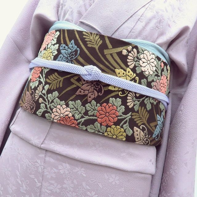  百華 O 130 正絹 着物 蝶 袋帯 袋帯 帯