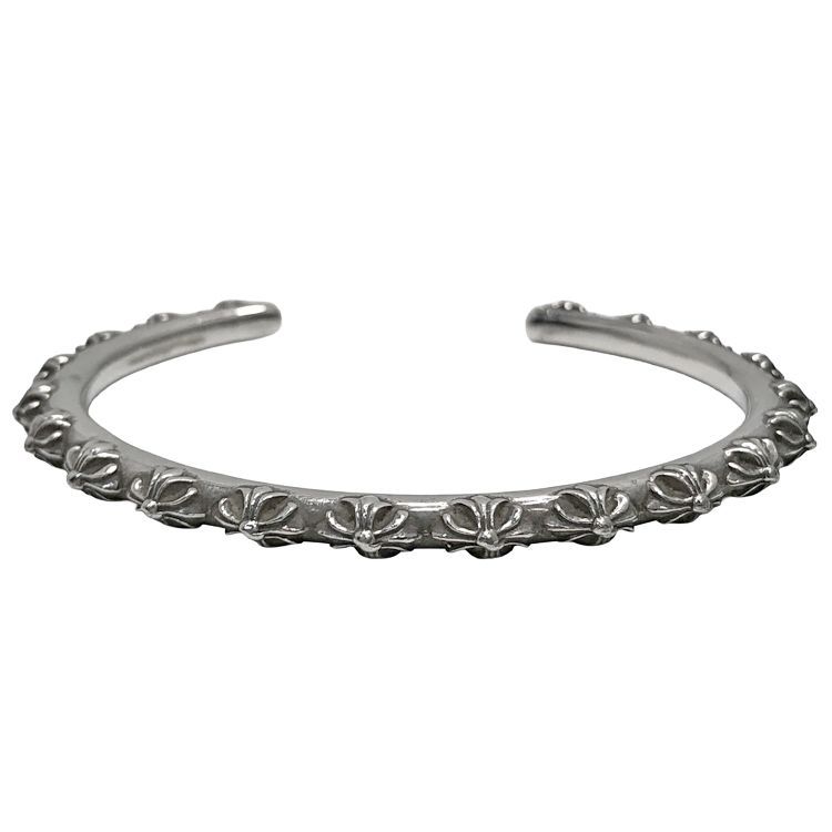 Chrome Hearts クロムハーツ BANGLE CROSS クロスバンド ブレスレット size 22 メンズ オープン バングルSV925 シルバー