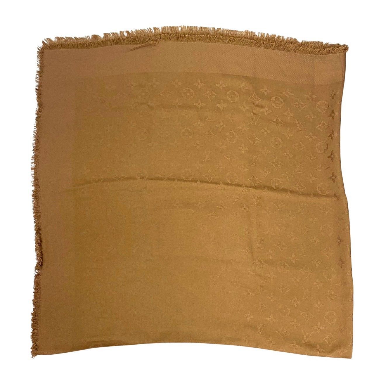 LOUIS VUITTON】モノグラム ストール シルク 60% ウール 40% ブラウン