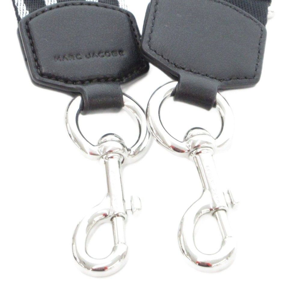 【美品】マークジェイコブス ショルダーストラップ ブラック シルバー系 マークジェイコブス MARC JACOBS 美品 ショルダーストラップ ロゴ 黒