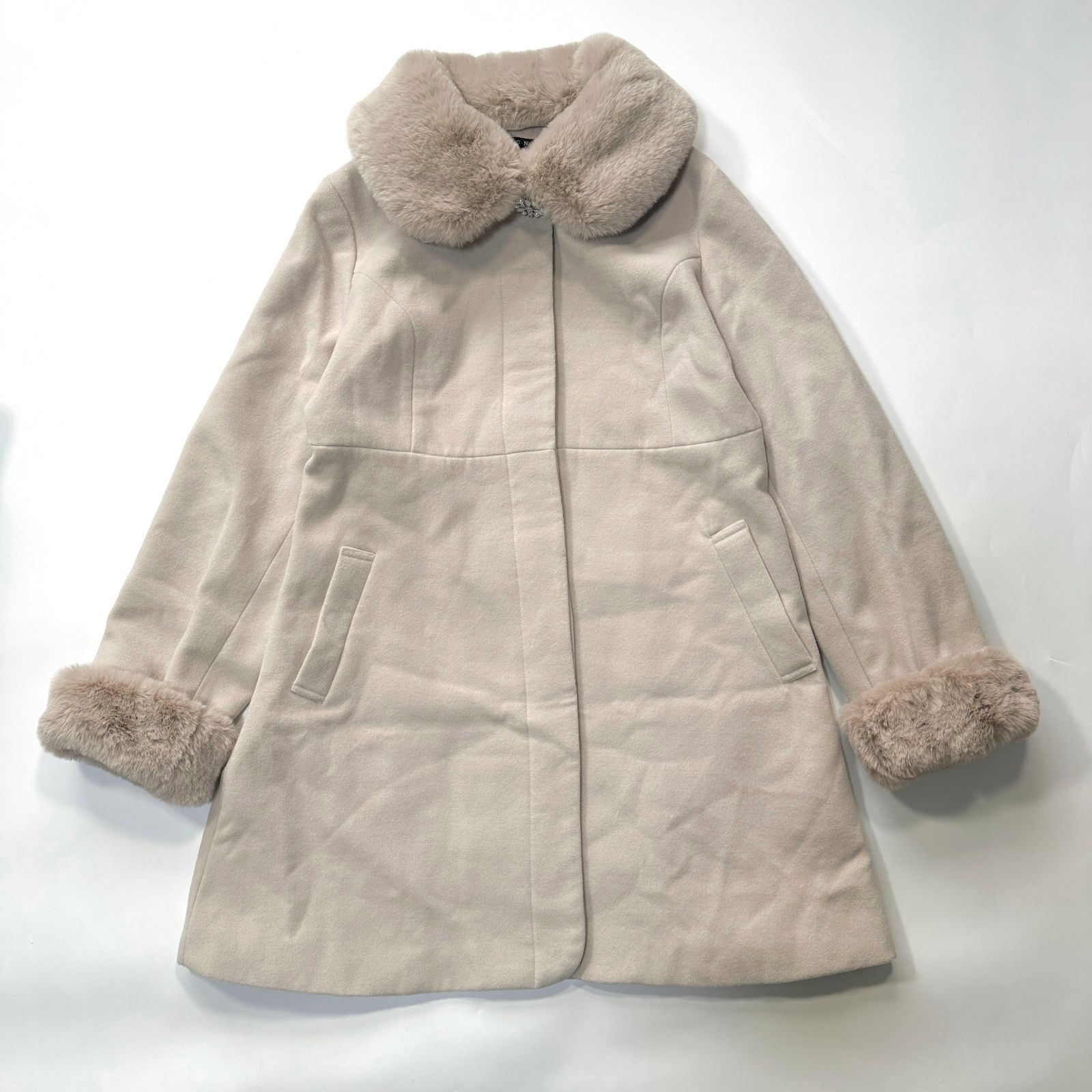 INGNI イング 6way ウエスト切替 ファーコート Aライン ライトベージュ 1194-782002-07 Mサイズ