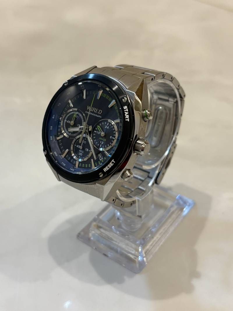 SEIKO セイコー WIRED ワイアード ブルー グリーン VK 63 KJB 0 AGAW 443 クォーツクロノグラフ 腕時計