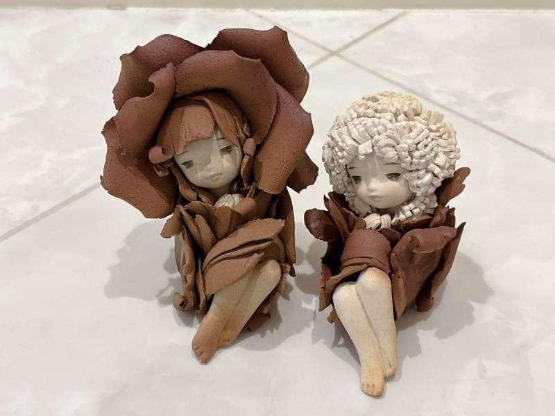 陶器人形 森の精 創作人形作家 竹内祥子 オブジェ 置物