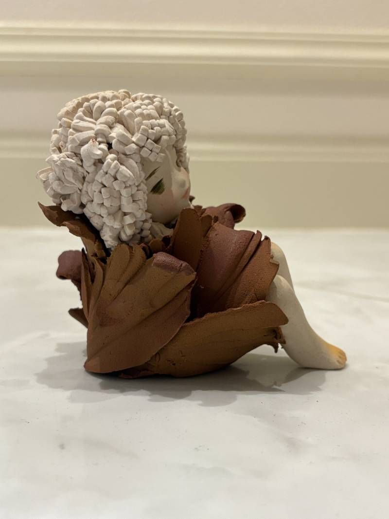 N*g様 ①竹内祥子? 陶器作品 陶人形 森の精 2体まとめ 置物 インテリア N*g様 ①竹内祥子? 陶器作品 陶人形 森の精 2体まとめ 置物 インテリア