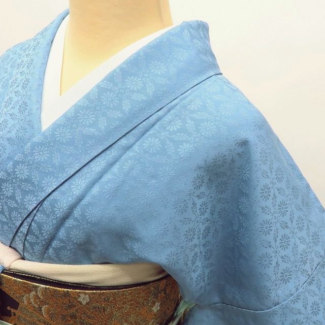 百華❀Y3949◇仕付け糸付 手縫い仕立て 正絹 色無地 着物 - メルカリ