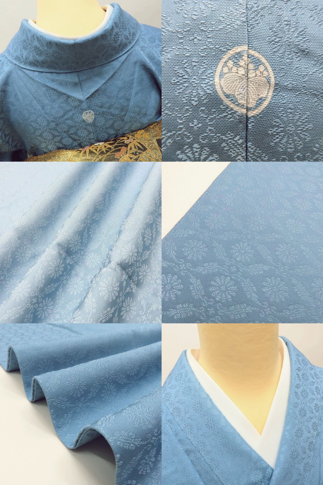 百華❀Y3949◇仕付け糸付 手縫い仕立て 正絹 色無地 着物 - メルカリ