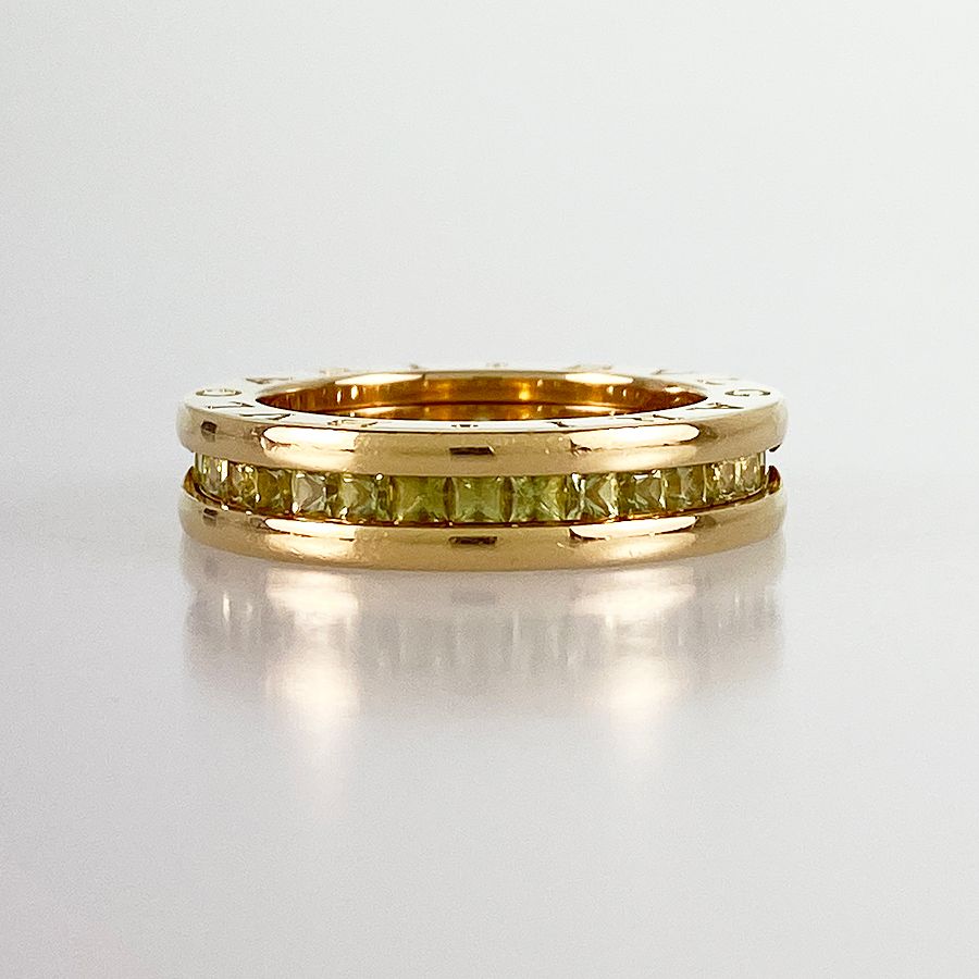 ブルガリ BVLGARI ビーゼロワン K 18 YG ペリドット 11号 51 リング ftj