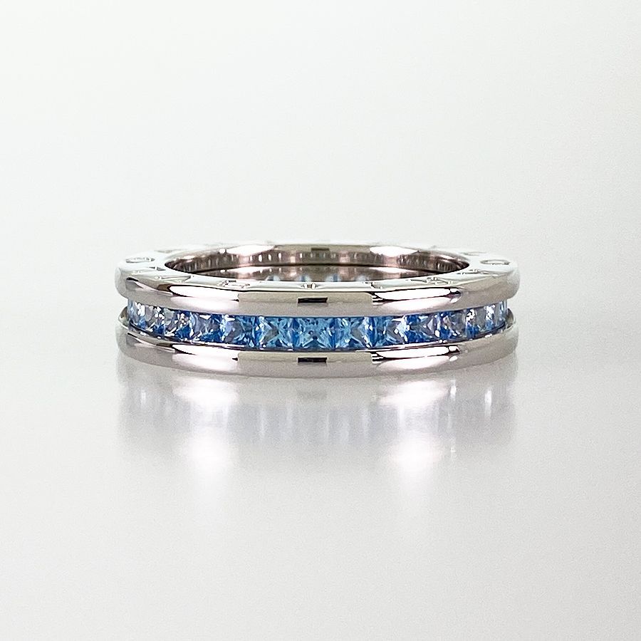 ブルガリ BVLGARI ビーゼロワン K 18 WG ブルートパーズ 13号 53 リング fhb