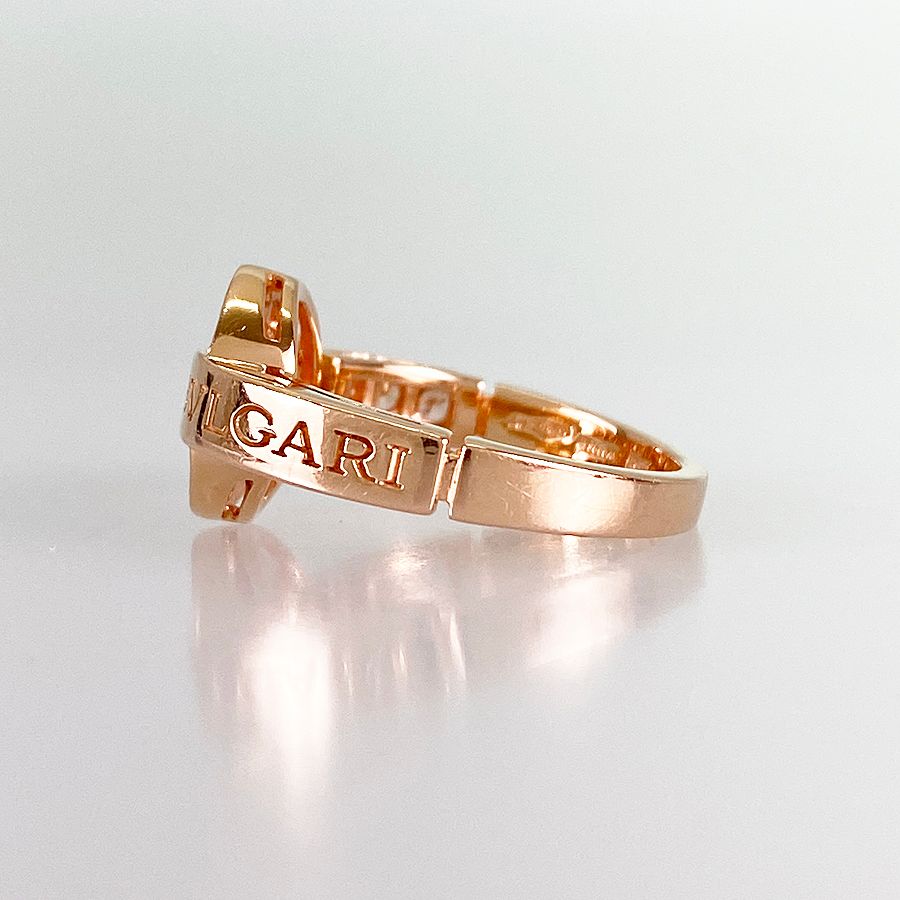 ブルガリ BVLGARI ブルガリブルガリ サークル K 18 PG ダイヤモンド 10号 50 リング ftj