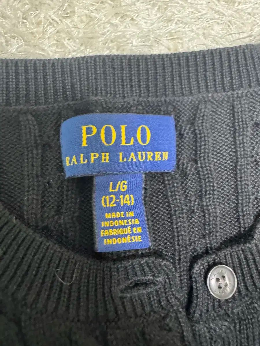 ポロ ラルフローレン ケーブル キッズ カーディガン ブラック