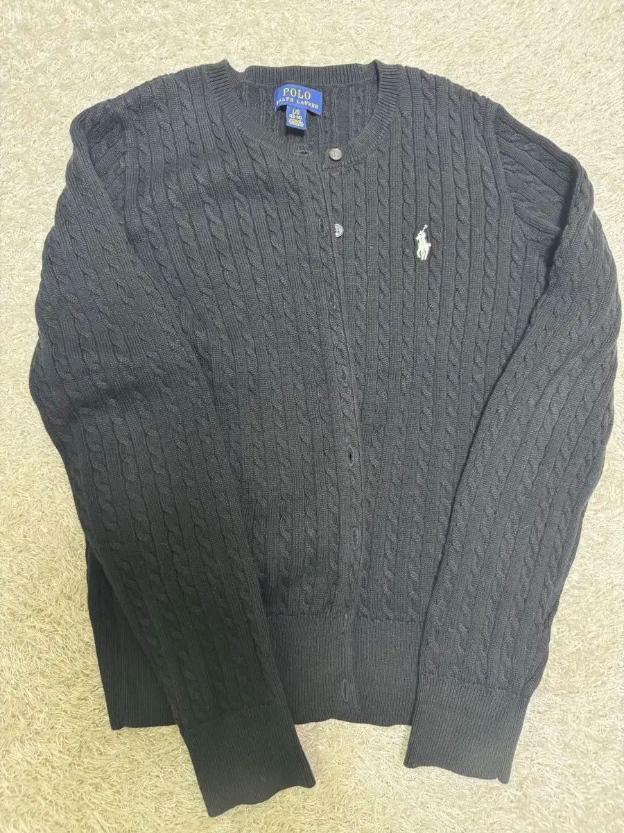 ポロ ラルフローレン ケーブル キッズ カーディガン ブラック