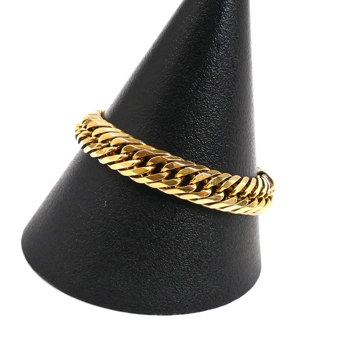 K18YG イエローゴールド 6面W リング 指輪 3.0g 26 28号 メンズ